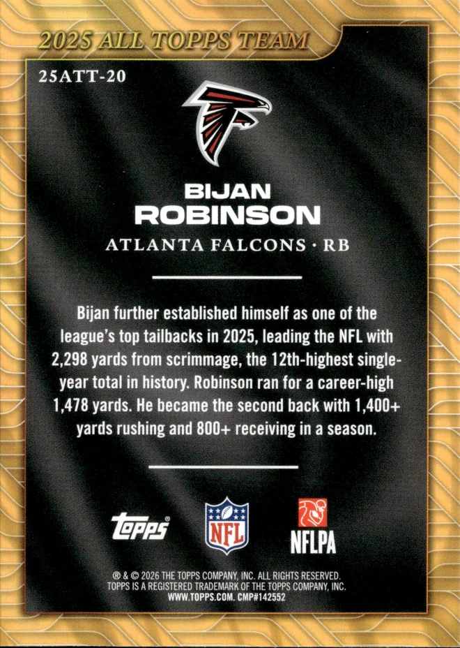 Bijan Robinson card back