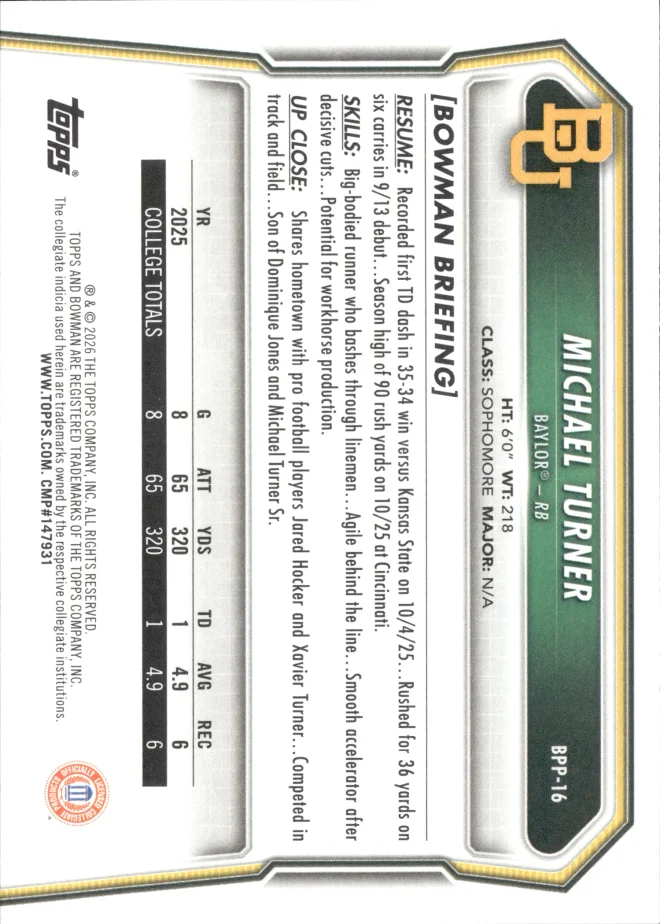 Michael Turner card back