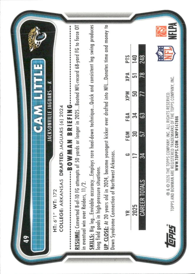 Cam Little card back