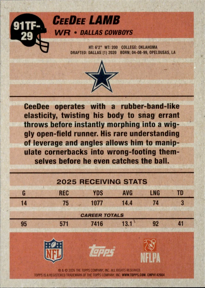 CeeDee Lamb card back