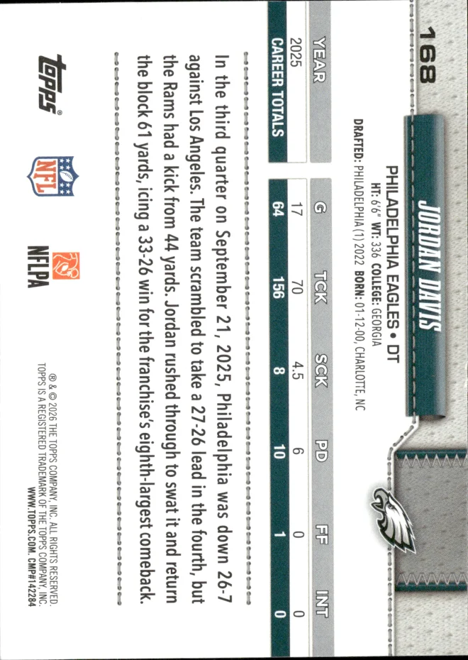 Jordan Davis card back