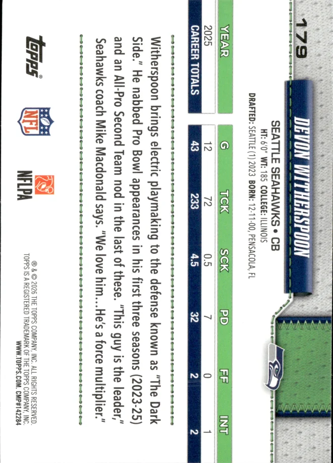 Devon Witherspoon card back
