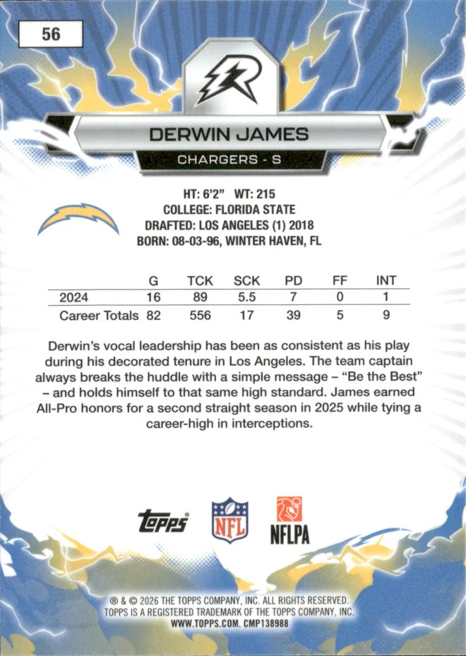 Derwin James card back