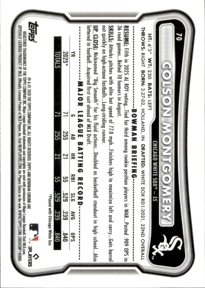 Colson Montgomery card back