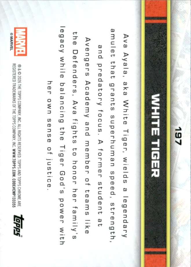 White Tiger card back