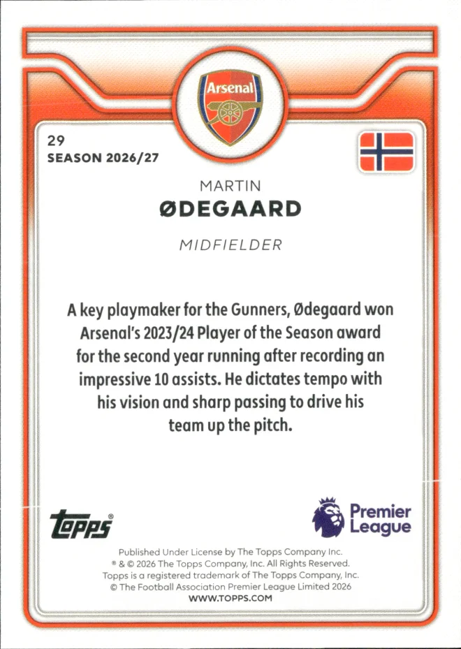 Martin Ødegaard card back
