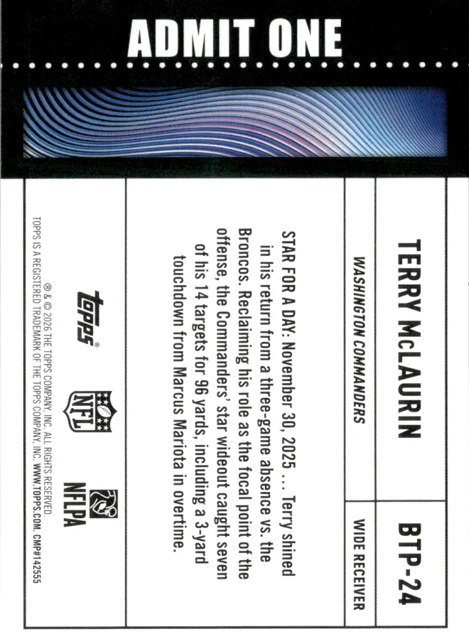 Terry McLaurin card back