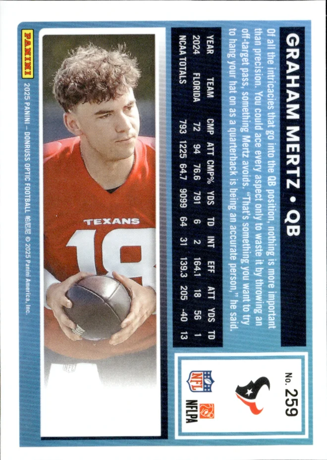 Graham Mertz card back