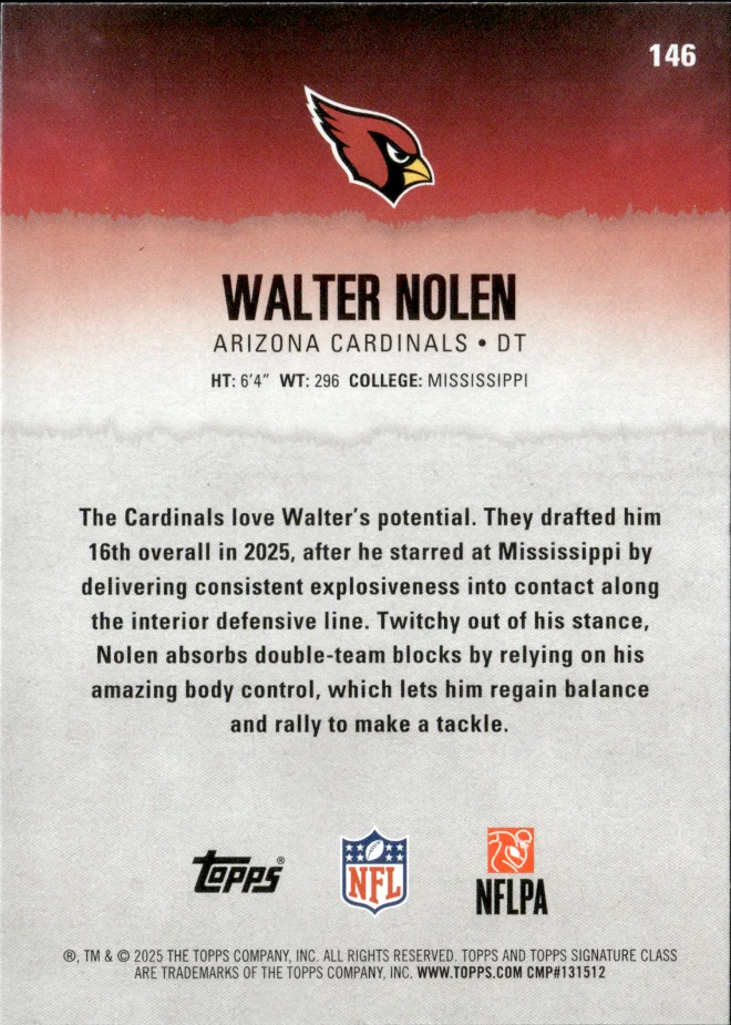 Walter Nolen card back