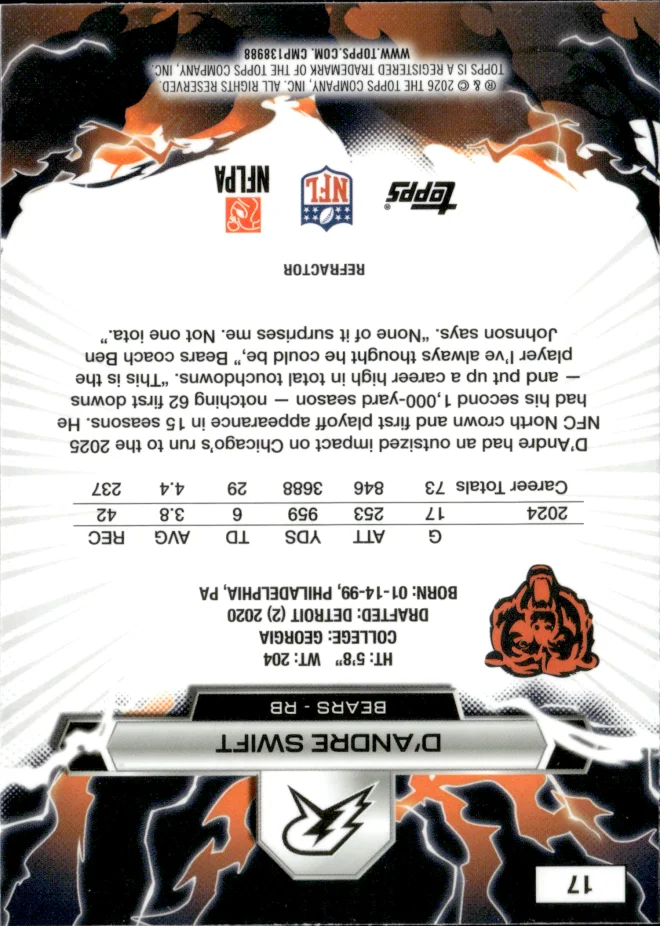 D'Andre Swift card back