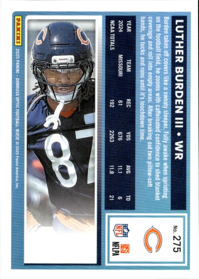 Luther Burden III card back