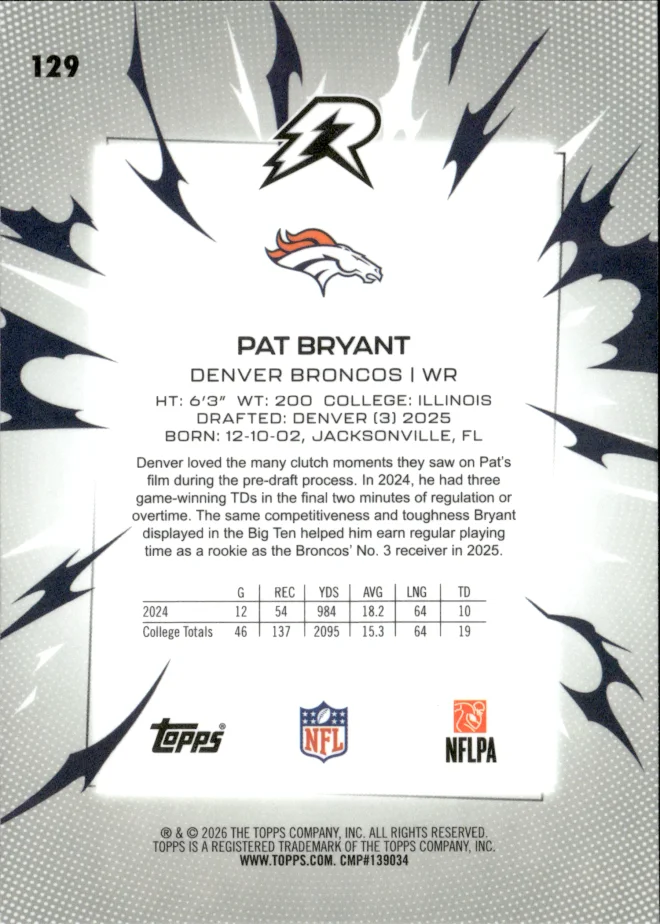Pat Bryant card back