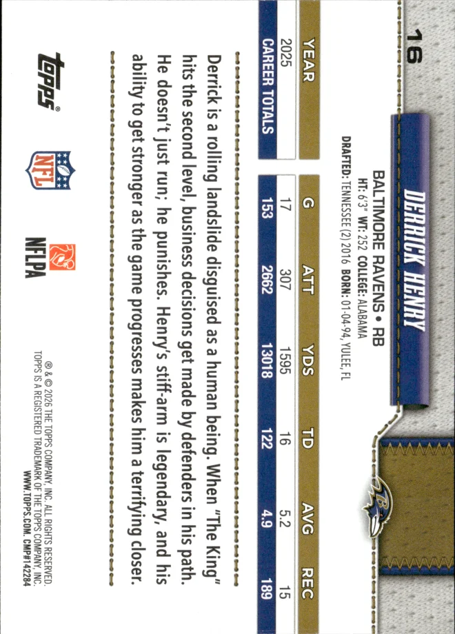 Derrick Henry card back
