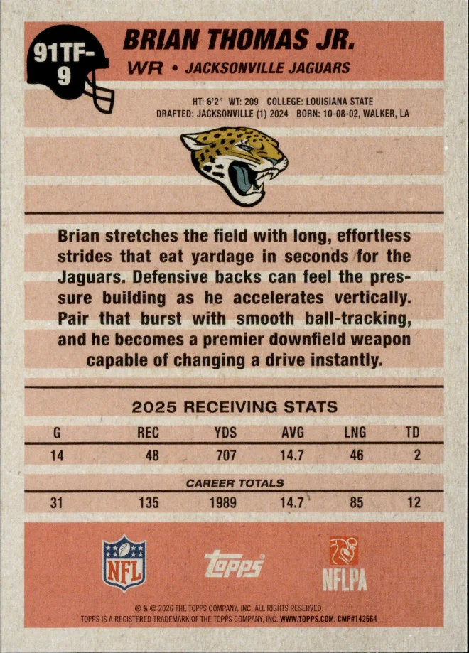 Brian Thomas Jr. card back