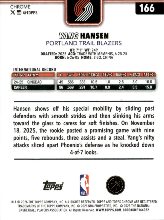 Yang Hansen card back