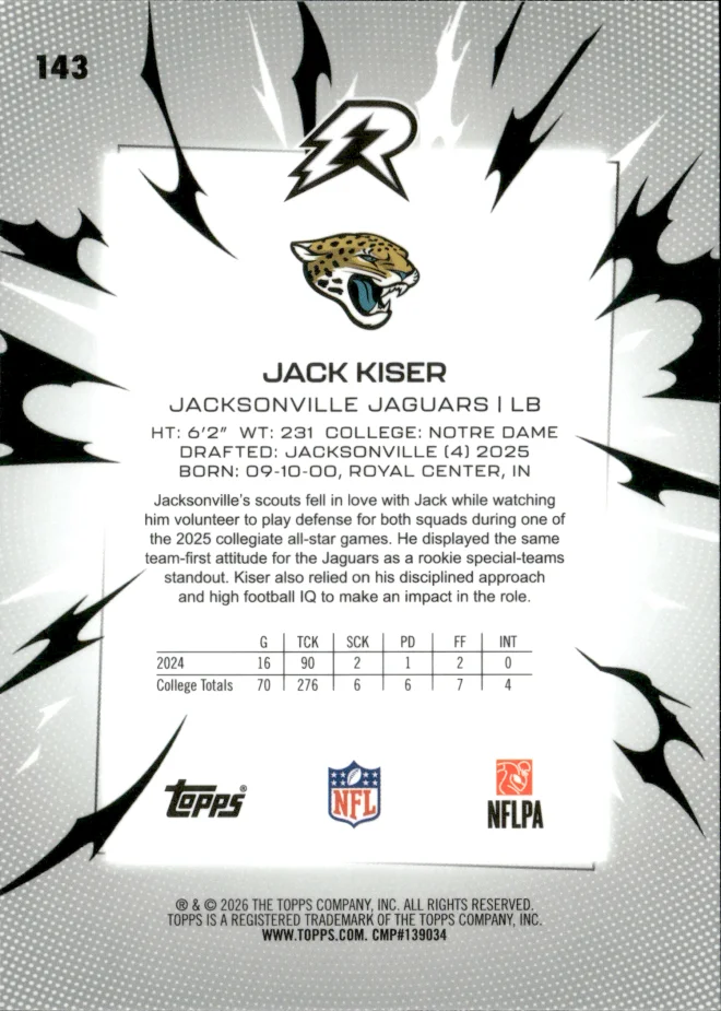 Jack Kiser card back