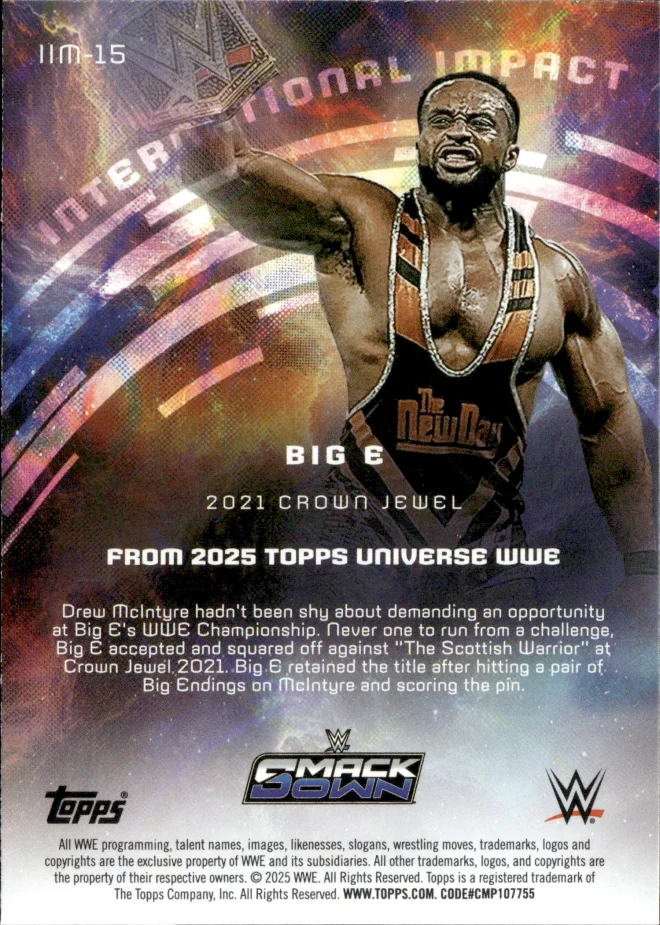 Big E card back