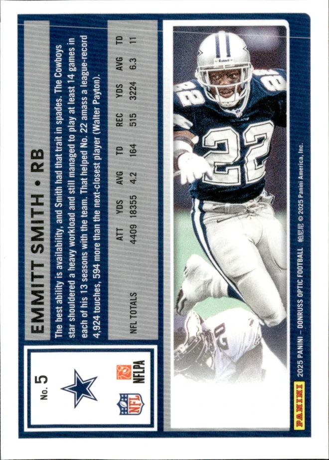 Emmitt Smith card back