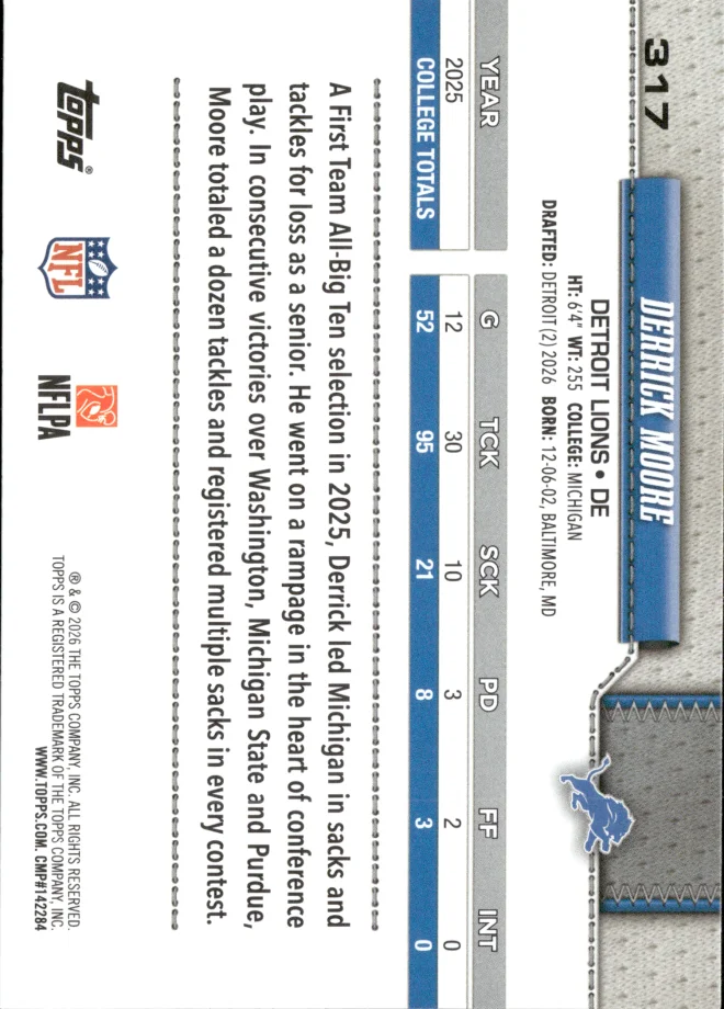 Derrick Moore card back