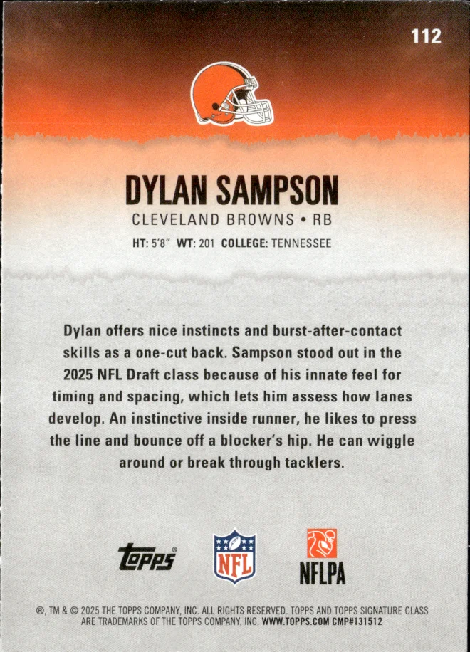 Dylan Sampson card back