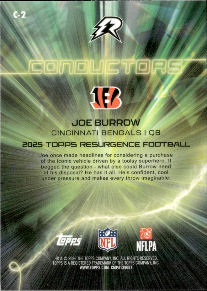 Joe Burrow card back