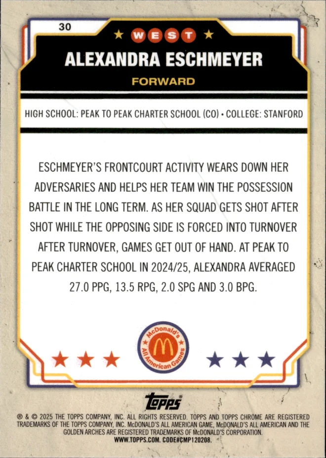 Alexandra Eschmeyer card back