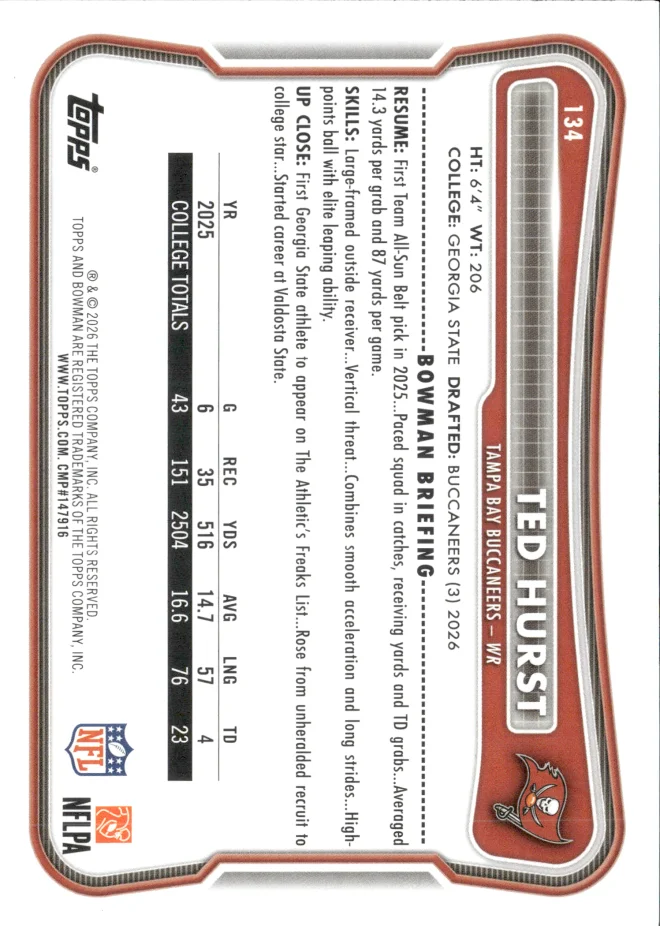 Ted Hurst card back