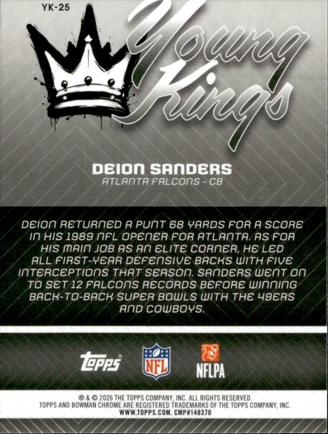 Deion Sanders card back