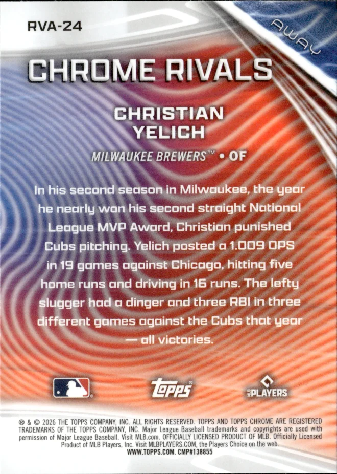 Christian Yelich card back