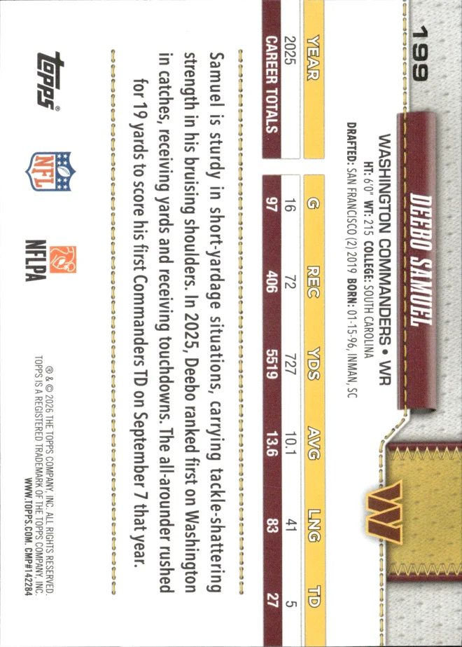 Deebo Samuel card back