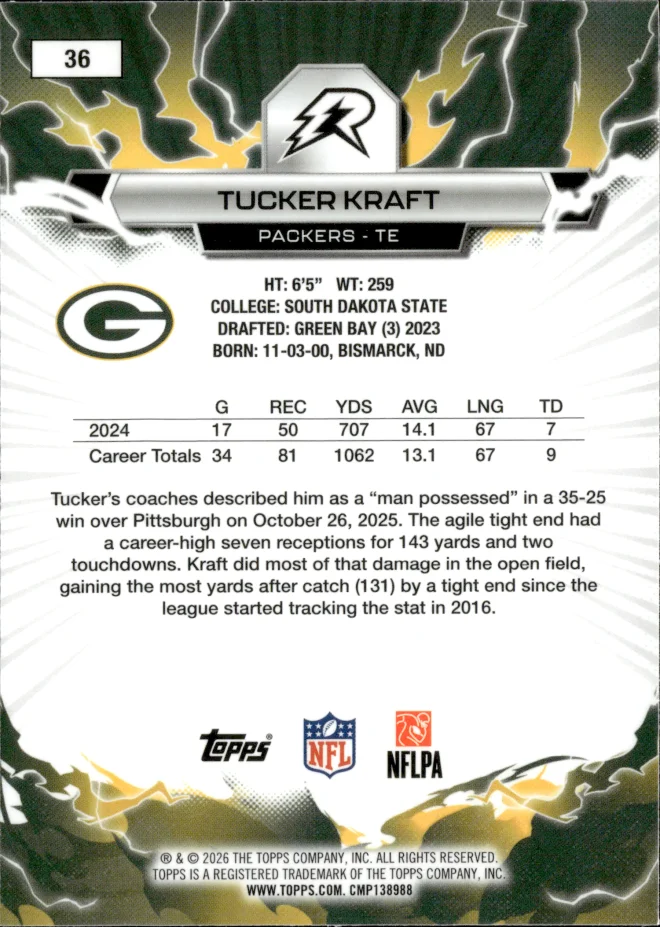 Tucker Kraft card back