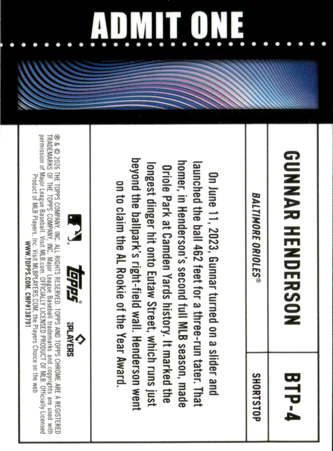 Gunnar Henderson card back