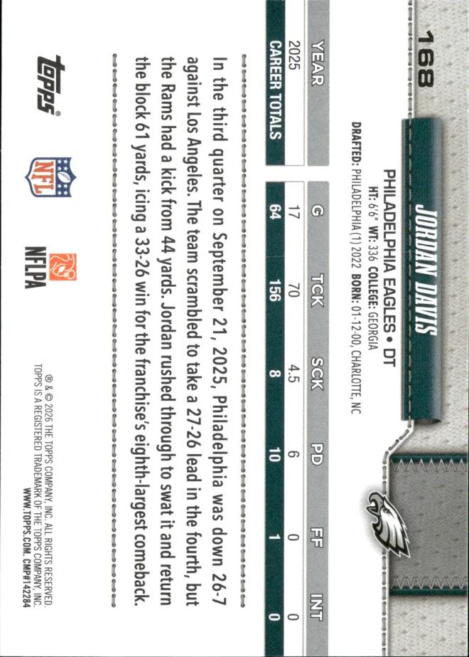 Jordan Davis card back