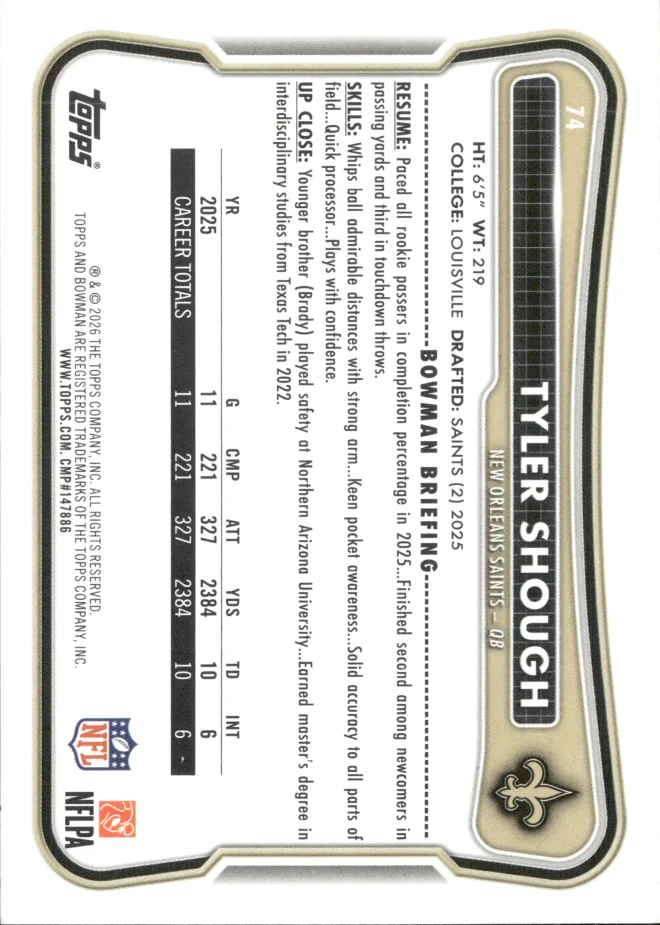 Tyler Shough card back