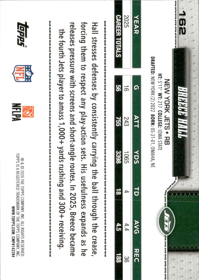 Breece Hall card back