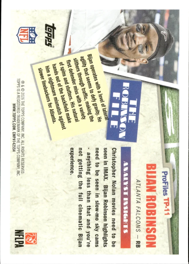 Bijan Robinson card back