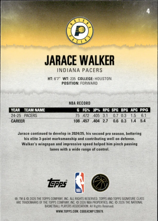 Jarace Walker card back