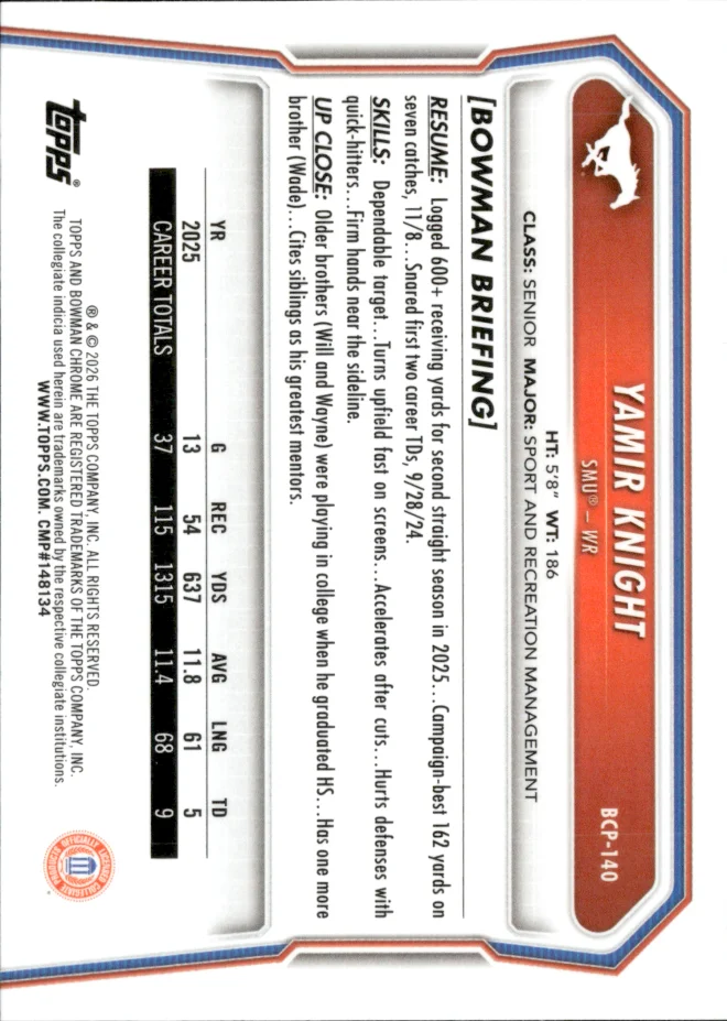 Yamir Knight card back