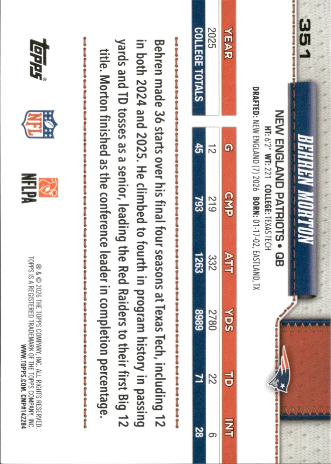 Behren Morton card back