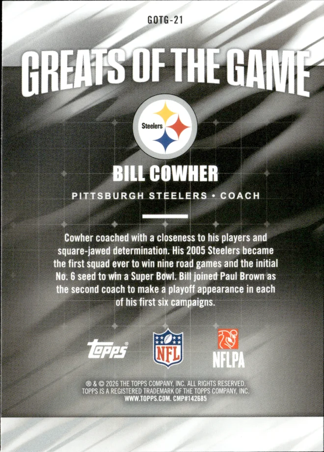 Bill Cowher card back