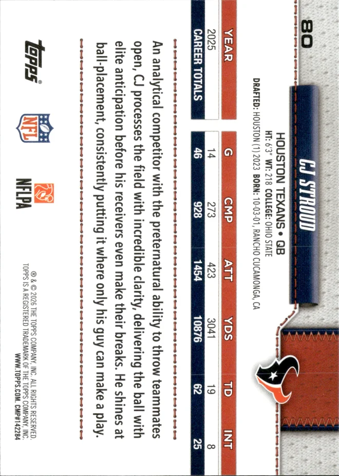 CJ Stroud card back