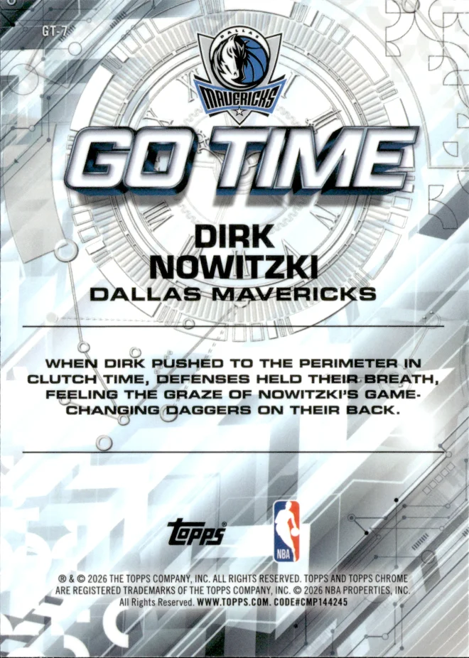 Dirk Nowitzki card back