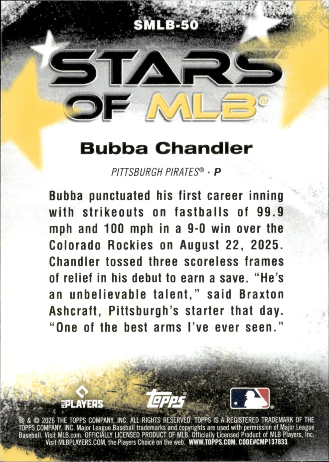 Bubba Chandler card back