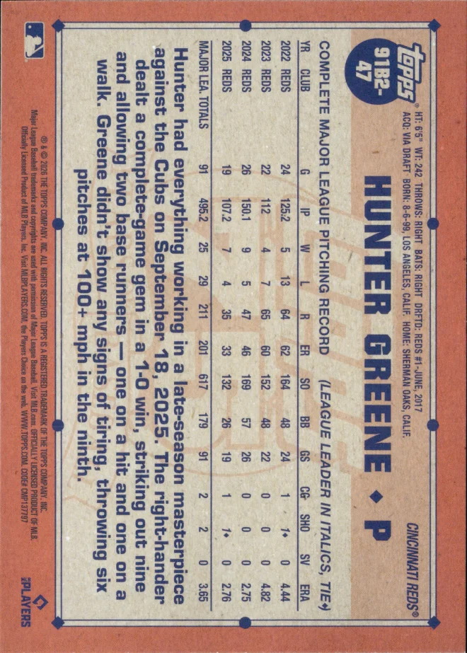 Hunter Greene card back