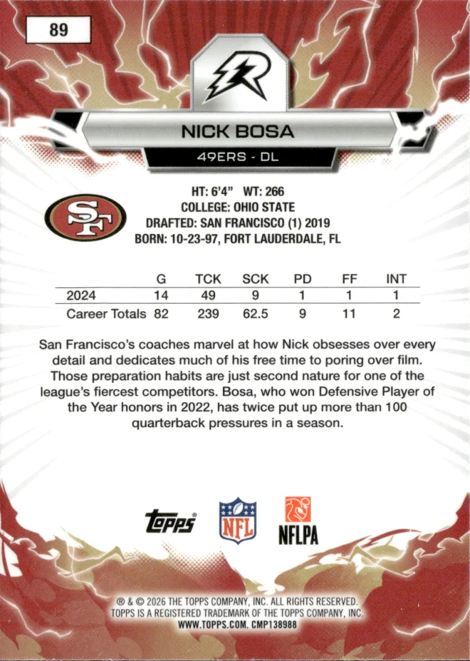 Nick Bosa card back