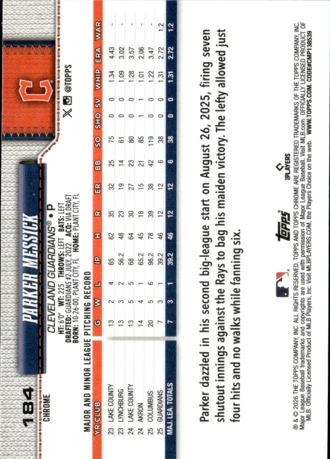 Parker Messick card back