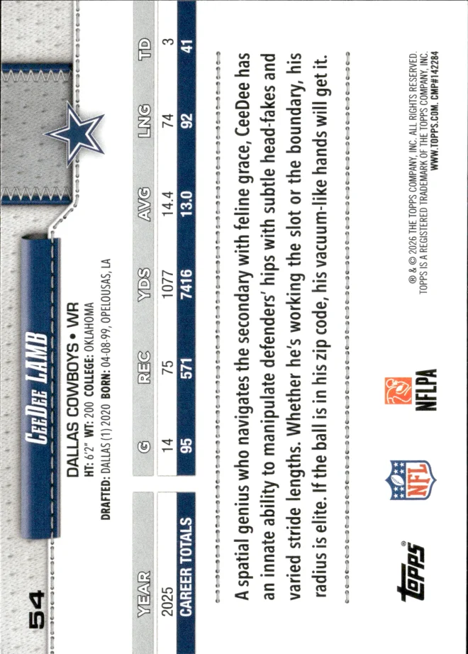 CeeDee Lamb card back