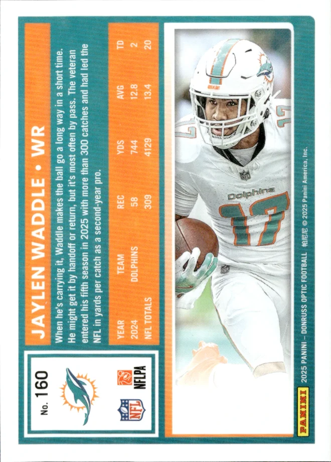 Jaylen Waddle card back