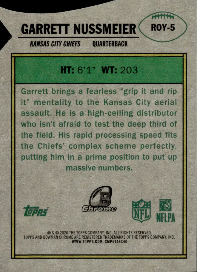 Garrett Nussmeier card back