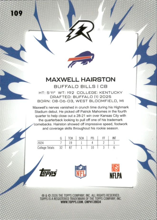 Maxwell Hairston card back